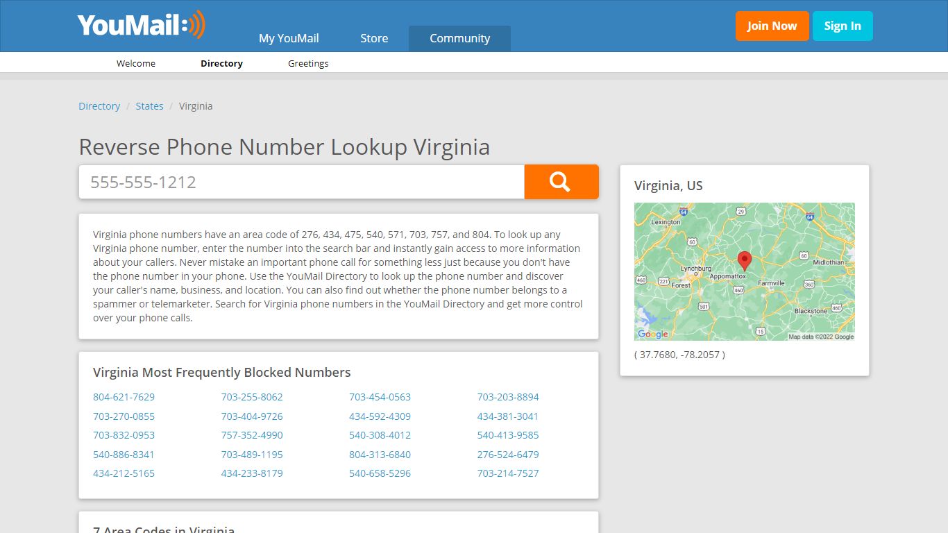 Virginia Phone Numbers - Reverse Phone Number Lookup VA | YouMail